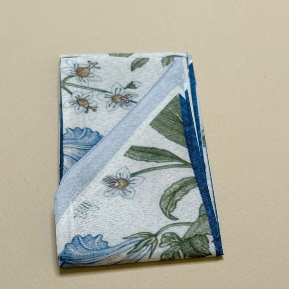 Floral Blue and White Scarf #1811 - Picture 2 of 4